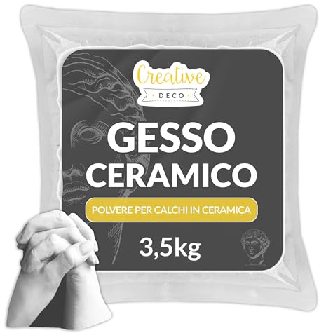 Creative Deco Gießpulver weiß | 3,5 kg | Keramik Gießmasse | Gips zum Gießen | Reliefgießpulver Modelliergips | Zum Modellieren | Geruchlos