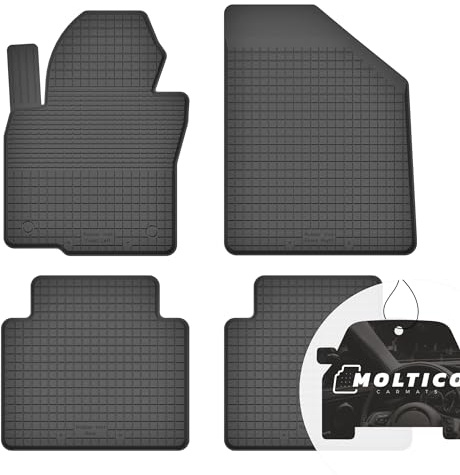 moto-MOLTICO Gummimatten Auto, 4-teiliges Set, Allwetter Gummi Fußmatten mit Rand, Antirutsch & Wasserfest Autoteppiche - passend für Renault Kangoo II ab 2008