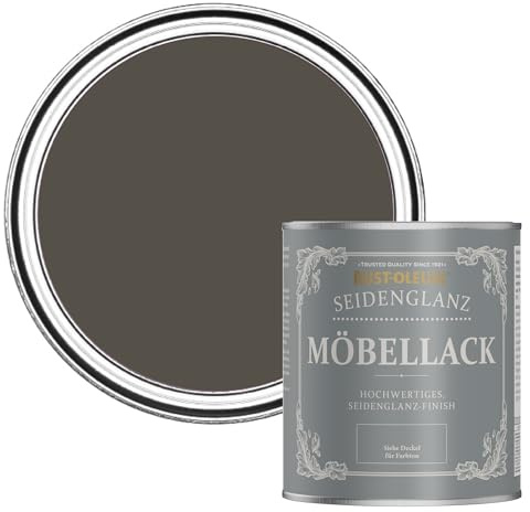 Rust-Oleum braun Möbelfarbe mit Seidenglanz-Finish, geruchsarm und wasserbasiert für Innenholz - Erdbraun 750ML
