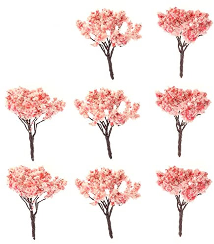 PRETYZOOM 10pcs Landscape Tree Model Miniature Trees for Diorama Scenery Layout Evergreen and Cherry Blossom Ornament for Craft and Architecture Model