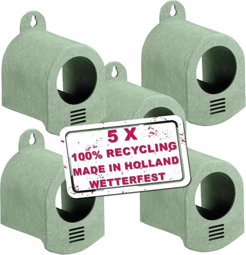 MeinWildvogel Erdnussbutterspender 5x - Futterspender, Fettfutter für Wildvögel geeignet für handelsübliche Erdnussbutter. Bestehend aus 100% recyceltem Material, wetterfest und ganzjährig nutzbar