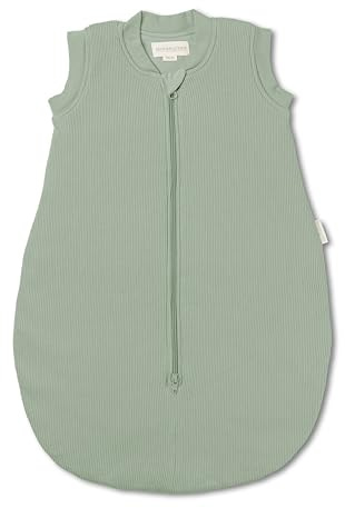 Hofbrucker®Babyschlafsack Maja | Schlafsack Rund 2.5 TOG | Bio-Baumwolle | Ganzjahres Schlafsack mit Wollwattierung | Schlafsack Herbst, Winter & Frühjahr Schlafsack Baby (Salbei, 62/68)