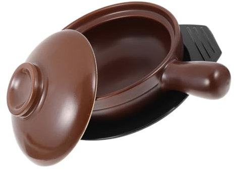 ABOOFAN Ceramic Stew Pot Handle Kitchen Supplies Multi-Functional Stewing Pot for Home Cooking Casserole Dish Lid