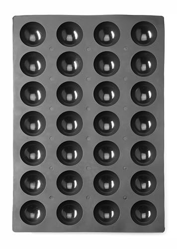 HENDI Moule en silicone demi-sphère, antiadhésif, pour la cuisson, la congélation et les monoportions: -30 à 230°C, 28 cavités semi-ronds ⌀7cm pour chocolat, gelée et desserts glacés, 600x395x(H)35mm
