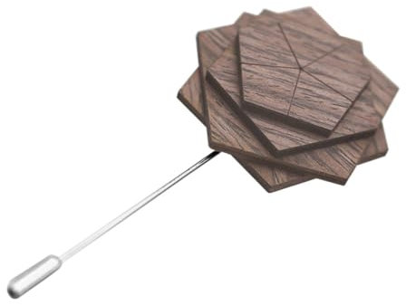 COSMEVIVI Broche Bois Fleurie Pour Costume Homme Épingle Élégante Et Stable Accessoire Boutonnier Décoratif Pour Smoking Cadeau Anniversaire Et Chic