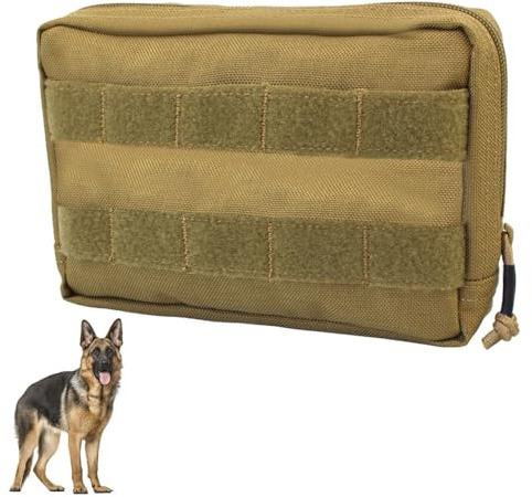 MiOYOOW Hundegeschirr Tasche, 1000D Nylon Hundeweste Molle-Tasche, Leichter Haustier Sattelrucksack für Hunde, Welpen, Spaziertraining, Wandern