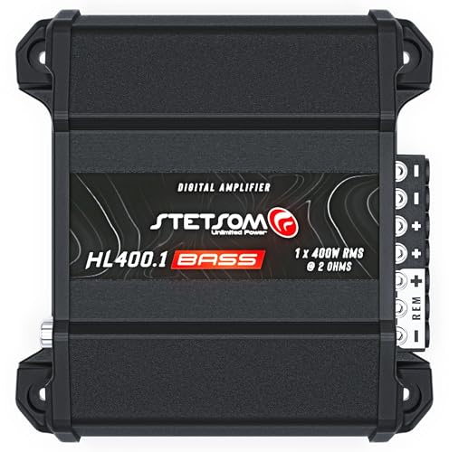 Stetsom HL 400.1 BASS Digital Class D - 400W RMS 2 Ohms Stable Subwoofer Sound Quality Bass Crossover Monoblock Amplifier