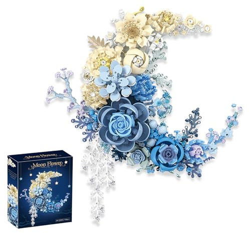 JurciCat 934 Pieces Flower Building Blocks Building Kit Bouquet with Flowers and Roses Artificial Flower Building Blocks Construction Kit Toy for Women Girls Birthday Mother's Day Christmas Home