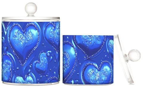 sanluoli Contenitori decorativi in plastica trasparente con coperchio, per tamponi di cotone, bastoncini di cotone, filo interdentale, graffette, confezione da 2