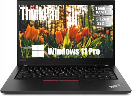 Lenovo Thinkpad T490 Business Laptop, 14 Zoll HD (1366x768), Intel Core i5-8265U, 16GB RAM, 512GB SSD, QWERTY Tastatur, Windows 11 Pro (Generalüberholt)