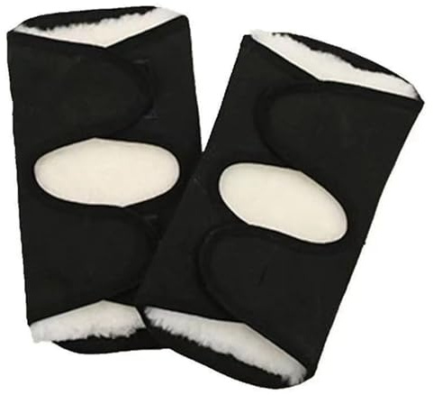DKJAHSEK Genouillères de Protection en Laine élastique, 2 pièces, for Sports Plein air, Chaudes et allongées, Peluche, genouillères Thermiques(Black,M)