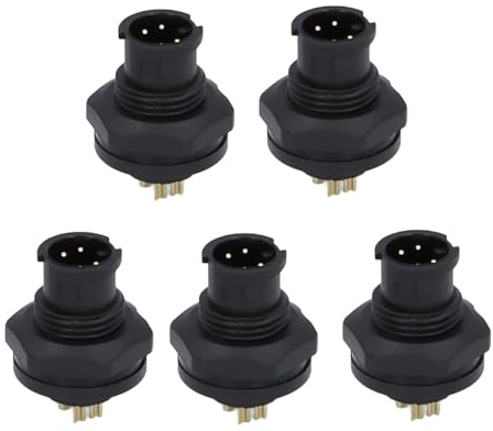 Respicefinem 5pcs Conector Impermeable Industrial 4 Pin E7 Bebada Posterior Ofreciendo 50000 Veces el Enchufe y la desenchufe e IP67 Agua Ideal para Aplicaciones eléctricas de