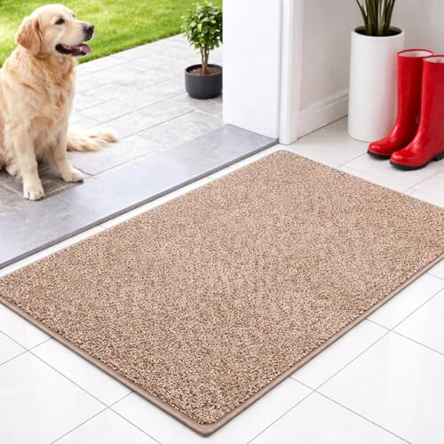 casa pura Schmutzfangmatte innen 60 x 150 cm Braun - rutschfeste Maschinenwaschbare Fußmatte - Türmatte Sauberlaufmattestürmatte - Fussmatte für Hund - Haustür & Flur - NASA