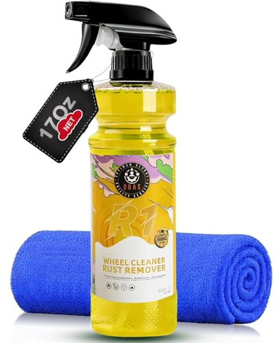 Wheel Cleaner Rust Remover, Car Wheel & Rim Finish Iron Remover Spray, Car Detailing Suppliers Rapid Removal of Surface Contaminants, Brake Dust and Rust, Auto Wheel Polish Shine Stuff-17.6 Fl.Oz