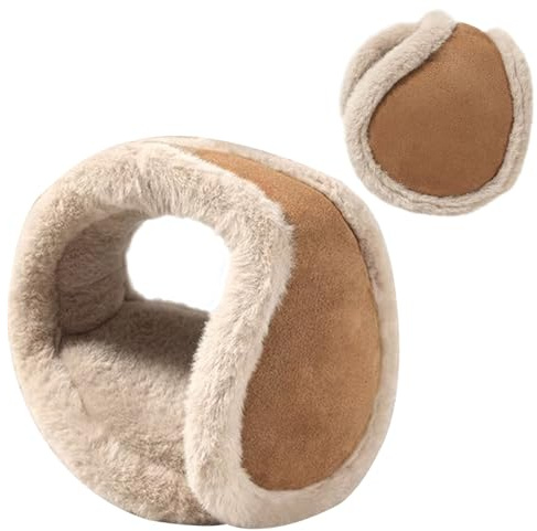 BSITSSS Ohrenwärmer Herren Damen Faltbar, Winter Ohrenschützer, Braun Stirnband Ohrenschutz, Warmes Earmuffs, Moden Ear Warmers für Laufen, Yoga, Skifahren, Reiten, Fahrrad, Ohrabdeckung
