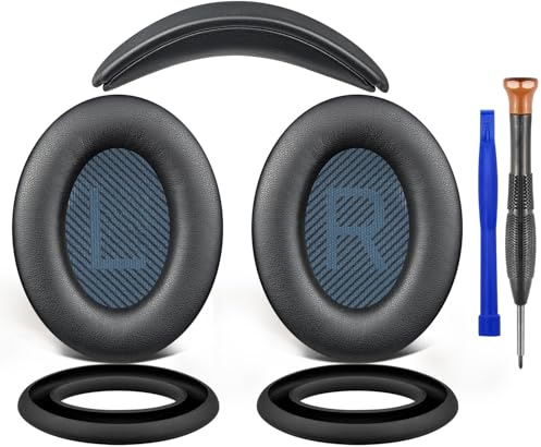 SOULWIT Replacement Kit for Bose SoundLink AE2 (Model BA2) - Black | (Ear Pads Cushions+Headband+Silicone Sweat Cover) for SoundLink Around-Ear II Headphones