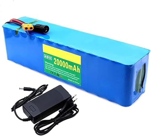 Batteria Al Litio Per Bici Elettrica Da 48 V 20 Ah, Batteria Agli Ioni Di Litio 13S3P Per Bici Elettrica Con Caricabatterie 54,6 V 2 A 48V 20Ah,XT60