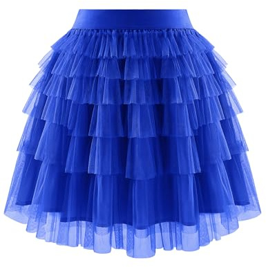 Bbonlinedress Jupe tutu en tulle - Jupon de cosplay - Jupe courte - Jupe de danse - Costume de ballet - Carnaval, bleu marine, L