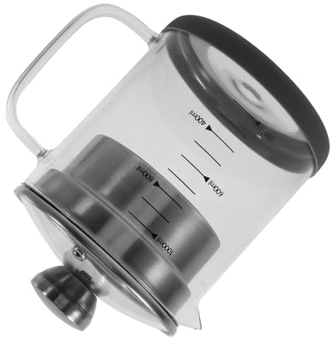 VERDANVERSE Filtro para Leche de Soja con Jarra de Vidrio con Colador de Acero Inoxidable para Cocina Tetera con Filtro y Tapa Protectora Recipiente Multiuso para Infusiones y Jugos