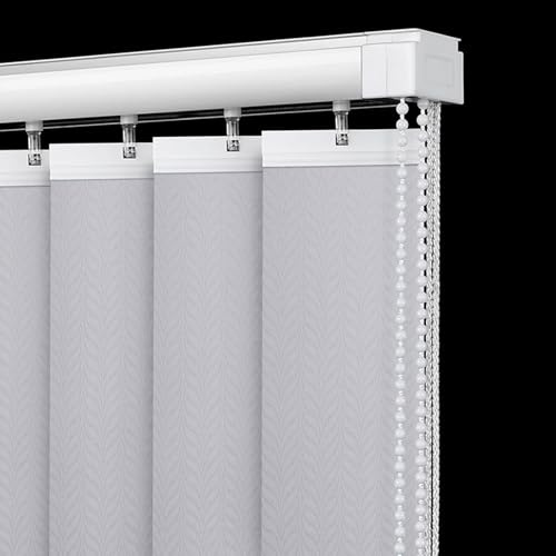 Lamellenvorhang Verdunkelungsvorhänge Komplettset Nach Maß, Verdunkelung Vertikaljalousien Innen, Lichtdurchlässig Lamellenvorhänge für Tür Und Fenster, Grau(W220x300cm)