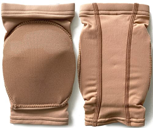 DANCEYOU Knieschoner für Tanz aus hartem Frottee, Volleyball, Schutz für Pole Dance, Training, Knieschoner für Kinder, Jugendliche, Erwachsene, Braun, M