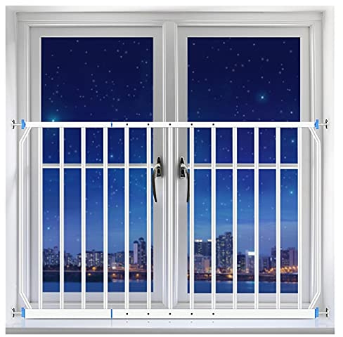 CAIJUN-Türschutzgitter Baby Laufstall Fenster Schutzzaun Balkongeländer Beschütze Das Baby Verhindern, DASS Gebäude Fallen, 77cm Höhe, 20 cm - 290 cm Breite (Color : White, Size : 100-165cm(2 Packs))