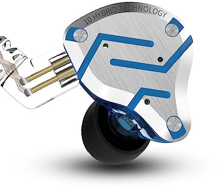 Yinyoo KZ ZS10 Pro IEM HiFi Ecouteurs Filaires 4BA+1DD Ecouteurs Gaming Intra-Auriculaires pour Jeux en Alliage d'Aluminium avec Câble Prise 3.5mm et 4 Paires d'embouts