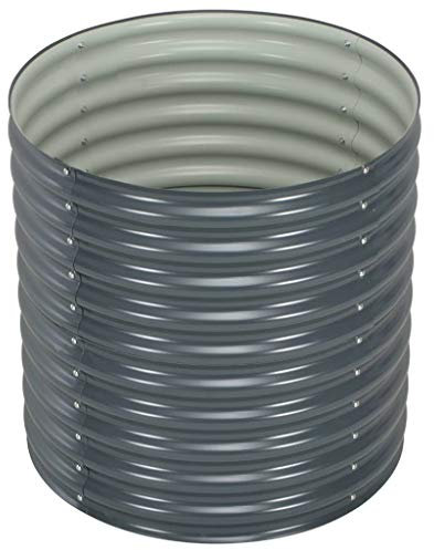 yorten Metall Hochbeet Grau Verzinkter Stahl 80 x 80 x 81 cm (L x B x H) Gartenbeet Pflanzkübel für Garten Terrasse Balkon Witterungsbeständig