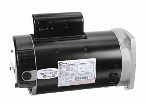 Regal Beloit B2855 Century 2 Horsepower 230V 3450 RPM Stainless Steel Continuous Single Phase Swimming Pool Pump Motor with Square Flange for Inground and Above Ground Pools