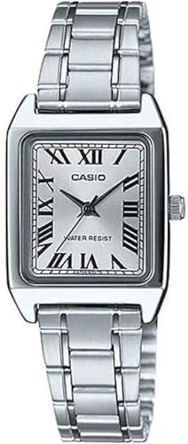 Casio Orologio da polso da donna al quarzo classico cinturino in acciaio inox grigio cassa in ottone display analogico bianco - LTP-V007D-7B