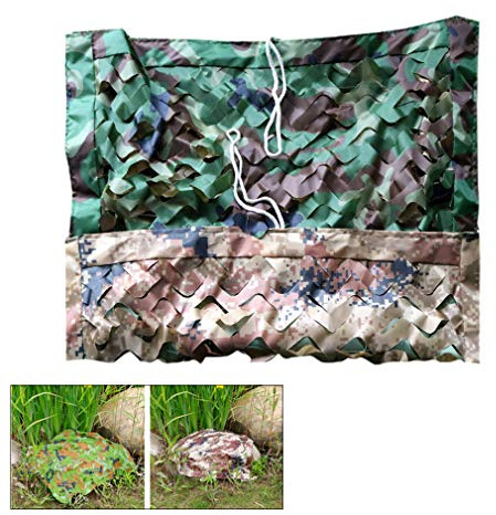 KDDEON Double Fabric Three-Tier Structure Jungle Desert Camo Netting,Camping Military Shooting Hunting Cover Decoration Camouflage Netting,Garden Tree Stands Fence Shade Net (7x10m/23x32.8ft)