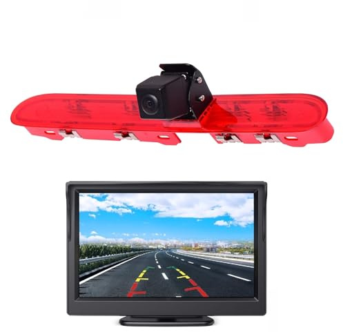 Misayaee HD 720p Dritte Dach Bremsleuchte Kamera +5.0 Zoll Monitor Bildschirm Display für Toyota/für Proace/für Verso/für Citroen/für Jumpy/für SpaceTourer/für Peugeot/für Expert/für Traveller