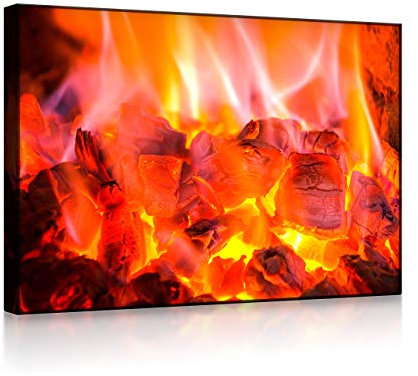 lightbox multicolor | LED Leinwandbild | Feuer und Glut | 100x70 cm | Front Lighted