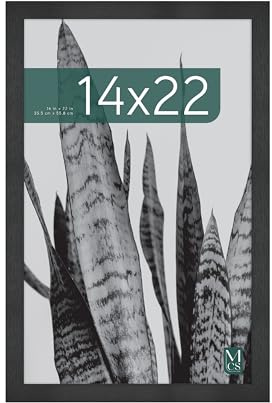 MCS Studio Gallery 14x22 Poster Frame Black Woodgrain, Vertical & Horizontal Wall Hanging Large Picture Frame for Photos, Posters & Art Prints (1-Pack)
