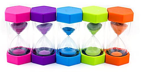 VVXXMO Temporizador de reloj de arena de 10/15/20/30/60 minutos, temporizador de reloj de arena para niños, decoración de escritorio