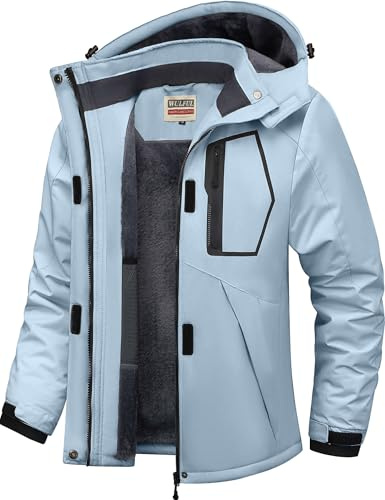 WULFUL Women’s Waterproof Snow Ski Jacket Mountain Windproof Winter Coat with Detachable Hood