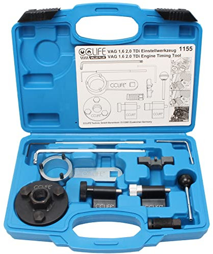 CCLIFE Herramienta de ajuste del motor, herramienta de bloqueo de tiempos de control, compatible con VAG VW Audi 1.6 2.0 TDI CR