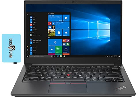 Lenovo ThinkPad E14 Gen 2 Home & Business Laptop (Intel i5-1135G7 4-Core, 8GB RAM, 256GB SSD, Intel Iris Xe, 14.0 Full HD (1920x1080), Fingerprint, WiFi, Bluetooth, Webcam, Win 10 Pro) with Hub