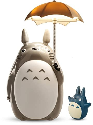 Lenporl Totoro Umbrella LED Night Light Kid's Character Lamp USB Charge (White Belly) Bonus Totoro Tumbler