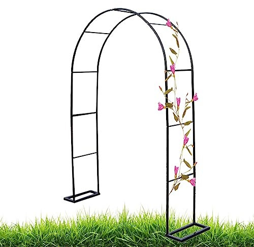 ARtsim Rosenbogen Gartenbogen Hochzeit Torbogen breit 1.2m 1.4m 1.8m 2m 2.4m 1.6m Tiefe 40cm (Color : Schwarz, Size : 120cm x 220cm)