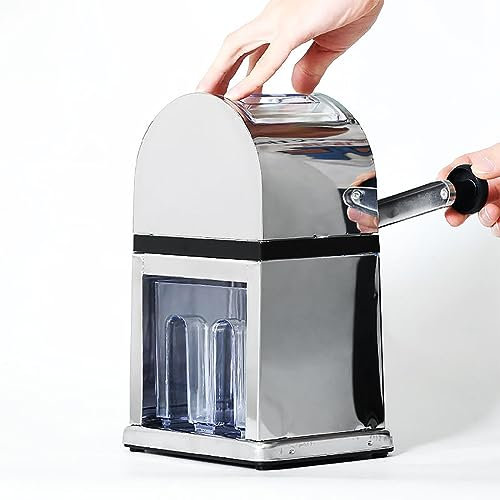MOWEO Tritaghiaccio Manuale, Macchine per la Granita da Bar, con Piedini Antiscivolo e Lama in Acciaio Inox Tritaghiaccio Manuale Commerciale da Bar, per Uso Domestico e Commerciale per Gelati