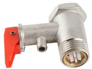 Sicherheitsventil 9 Bar 1/2 Zoll Warmwasser, Überdruckventil, 1 Stück Sicheeitsventil für Warmwasserbereiter, Druckbegrenzungs-Rückschlagventil, Messing, vernickelt, 0,9 MPa, G1/2 Zoll