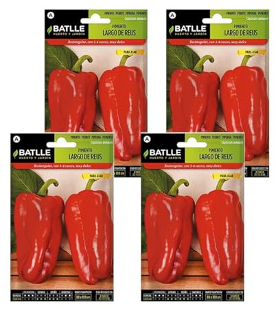 Pack 4 Semillas de pimiento largo reus rojo Semillas Batlle