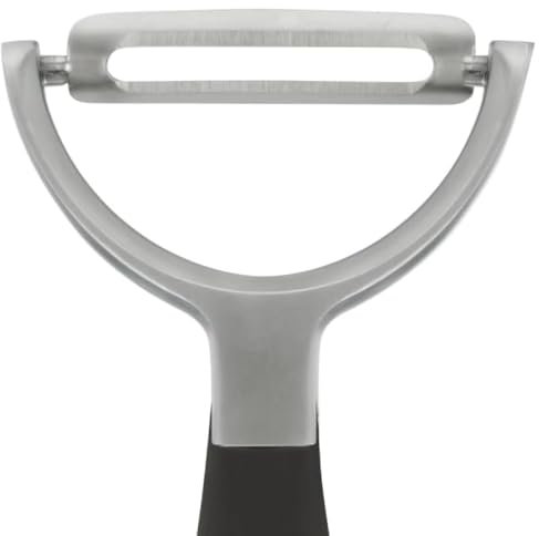 Microplane Profi Y Schäler - Gerade Klinge | Einfaches & gleichmäßiges Schälen von Obst & Gemüse | Rasiermesserscharfe Edelstahl-Doppelklinge | Peeler
