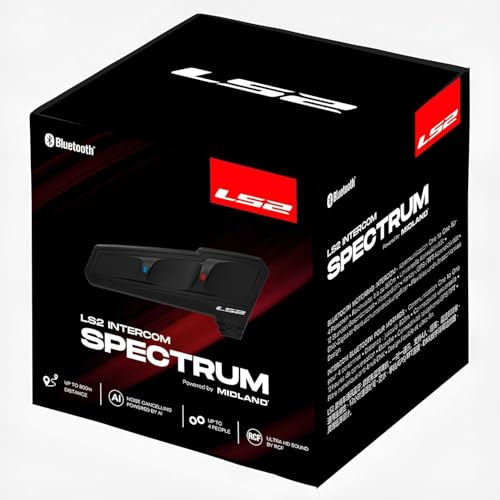 LS2 Motorcycle Helmet INTERCOM SPECTRUM - Co-developed with MIDLAND - Bluetooth - 4 Way