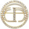 KLUFO CD Monogramm Brosche Anstecknadel - Damen Kristall Strass Brosche Rund - Luxus Schmuck Geschenk
