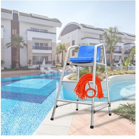 pool stuhl Robuste Outdoor-Stühle – Hohe Rettungsschwimmer-/Liegestühle für den Außenbereich für Erwachsene/Kinder, Rettungsschwimmerstuhl mit bequemer ABS-Sitzfläche für Pools Terrassen Strände(120cm