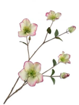 Silk-ka Kunstblume-Seidenblume Helleborus-Zweig „Real Touch“ Grün 94 cm