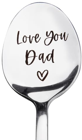 Love You Dad Spoon Gift for Dad Daddy Birthday Gifts for Coffee Tea Lovers Christmas Retirement Gift for Daddy from Daughter Son Stepdad Wedding Gift for Father in Law Birthday Gift for Papa