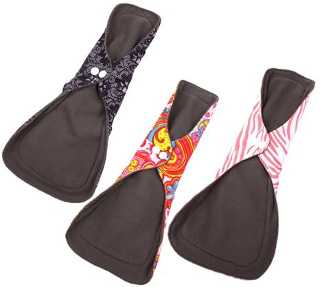 Anneome 3stücke Menstruationsbinde Aus Bambuskohle Waschbar Und Wiederverwendbar Mit Druckknöpfen Für Besseren Als Periodenslip